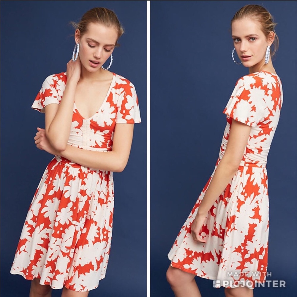 Orange Maeve Anthropologie dress large